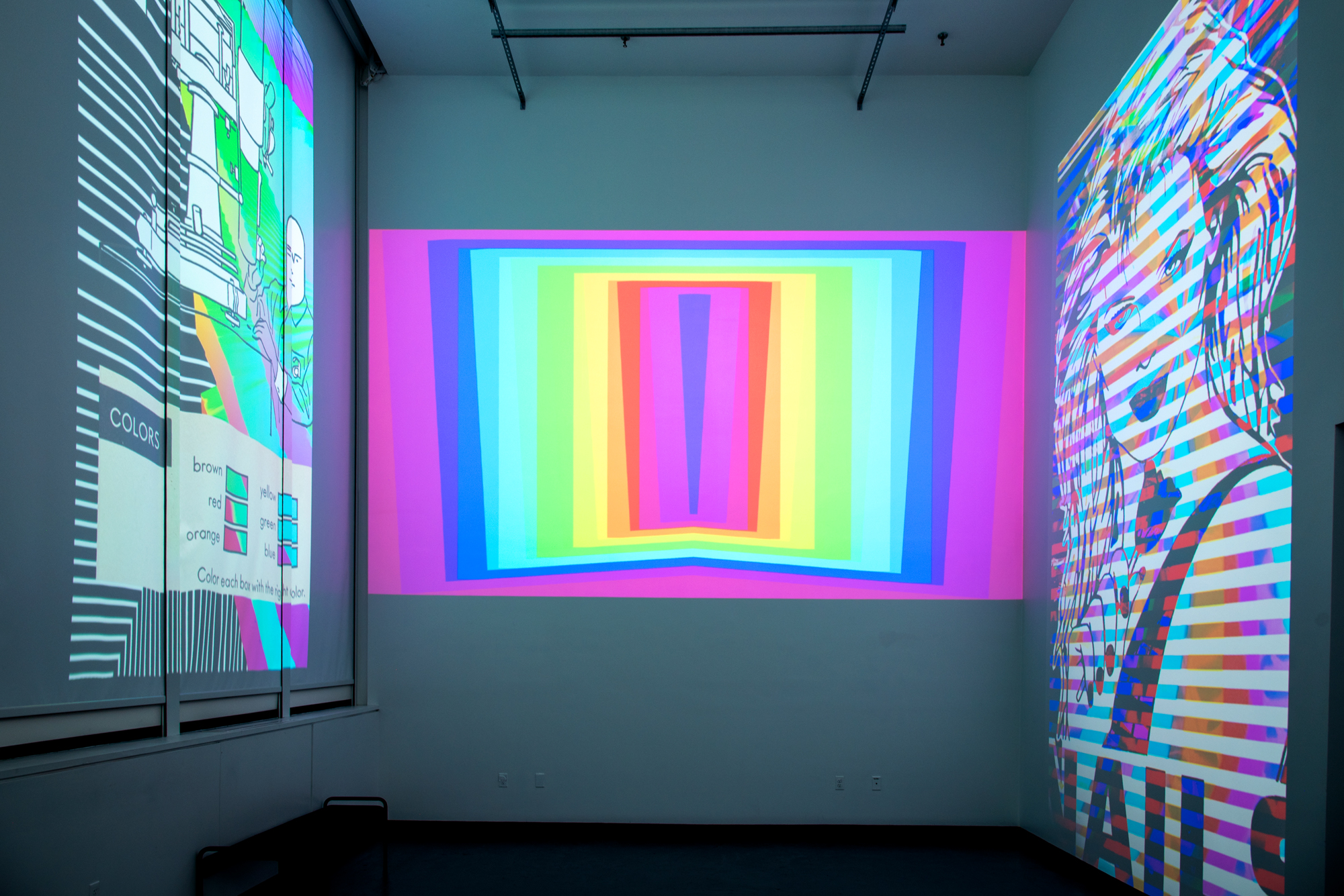 rainbow wall projection